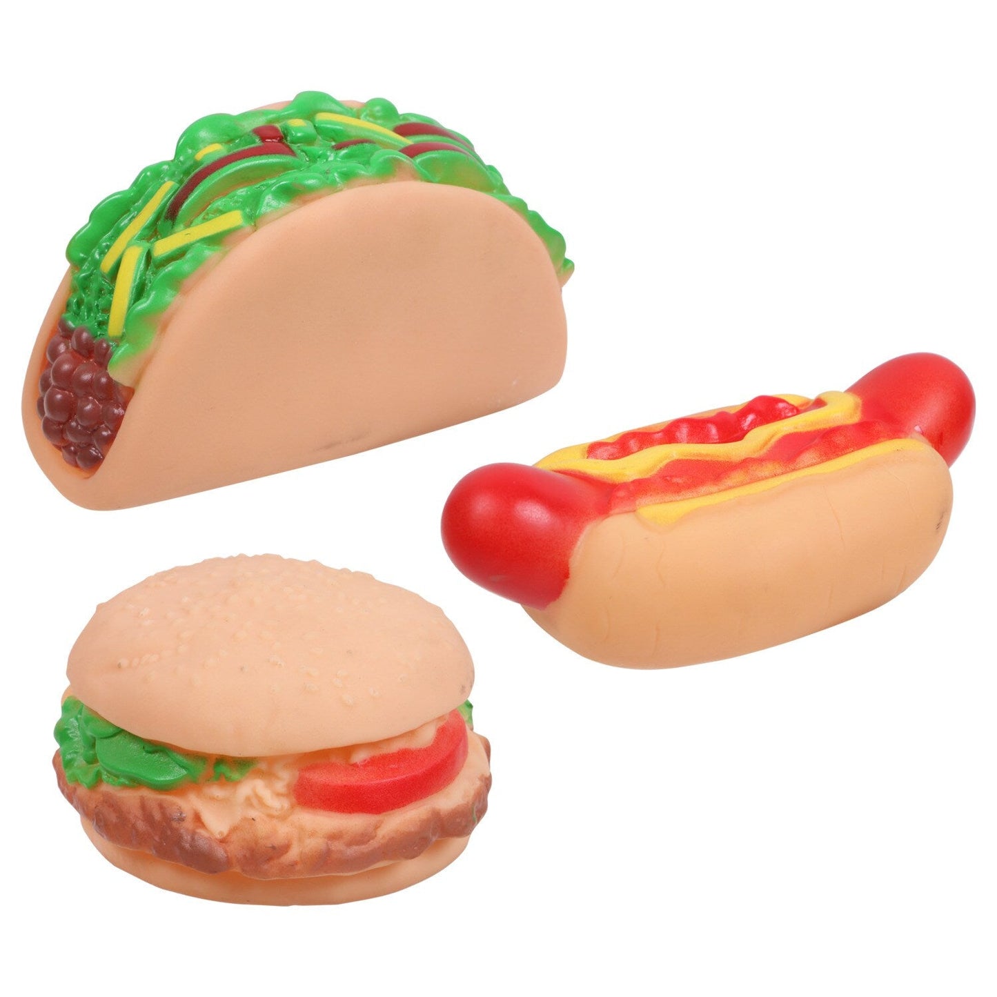Adorable Squeaky Vinyl Dog Toys, 3.5x3.5x1.75-in. (Pack of 48)