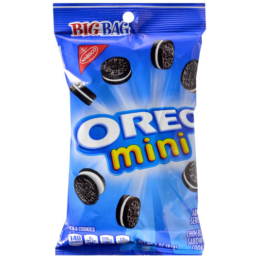 Nabisco Oreo Mini Bite-Size Cookies, 3 oz. Bags (Pack of 12)