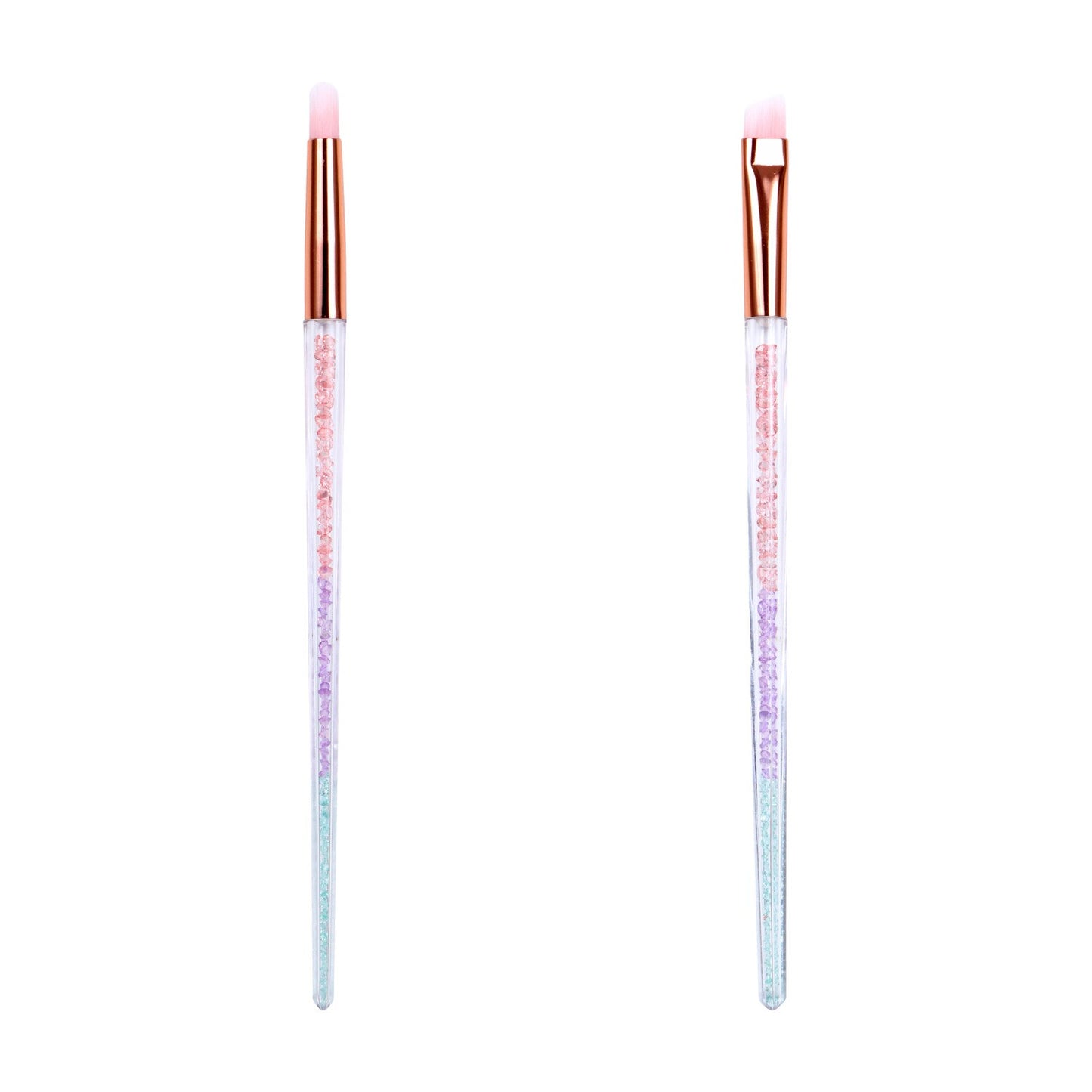 Assorted Makeup Brushes with Colored Crystal Handles (Pack of 36)