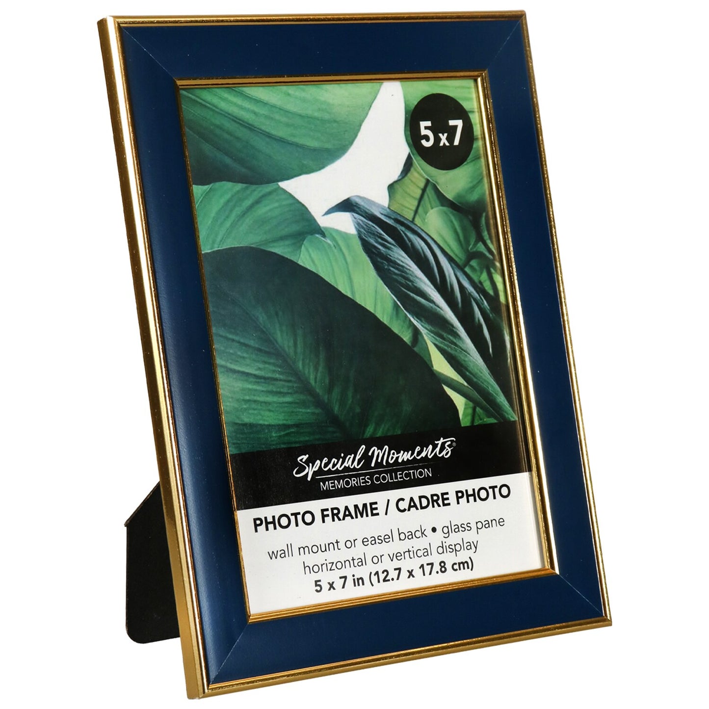 Navy and Double Gold Edge Photo Frames, 5x7 in. (Pack 12)