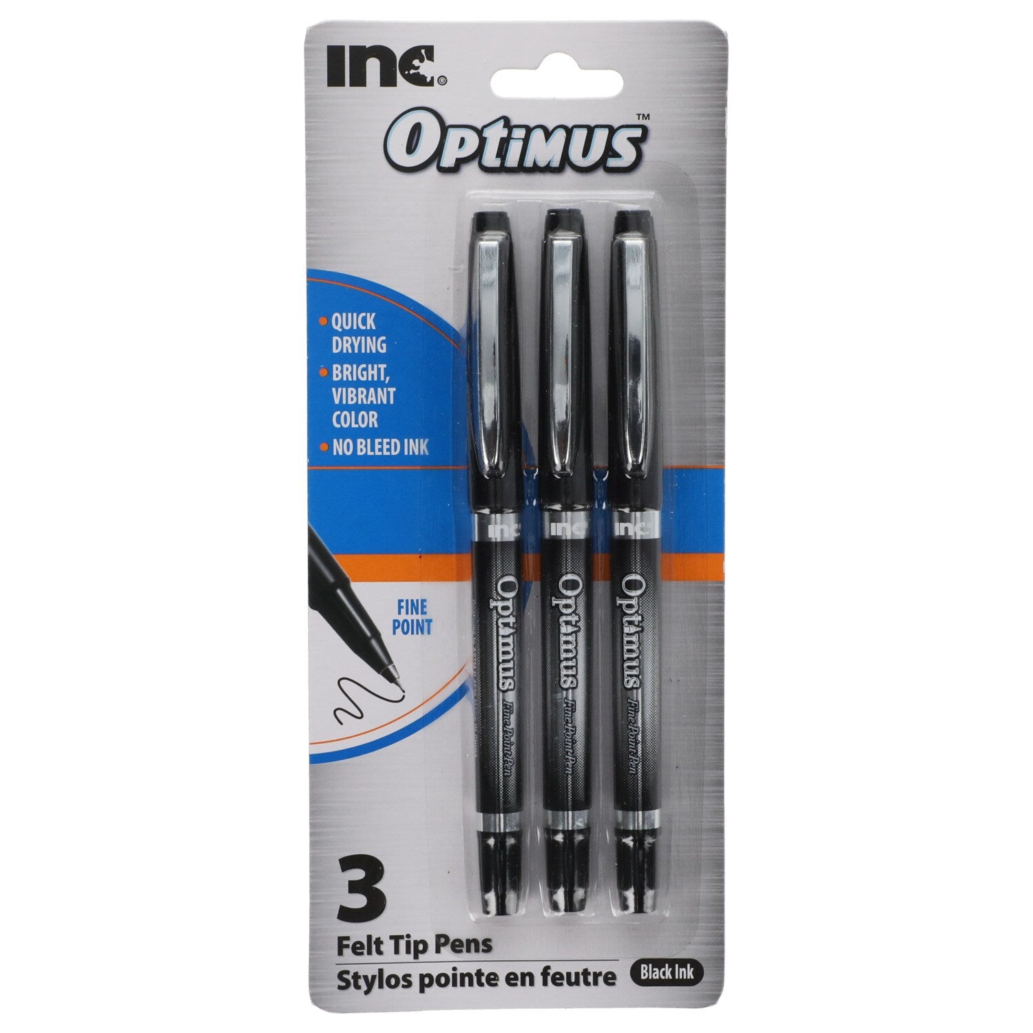 Optimus Felt Tip Pens, 3-ct. (Pack of 36)