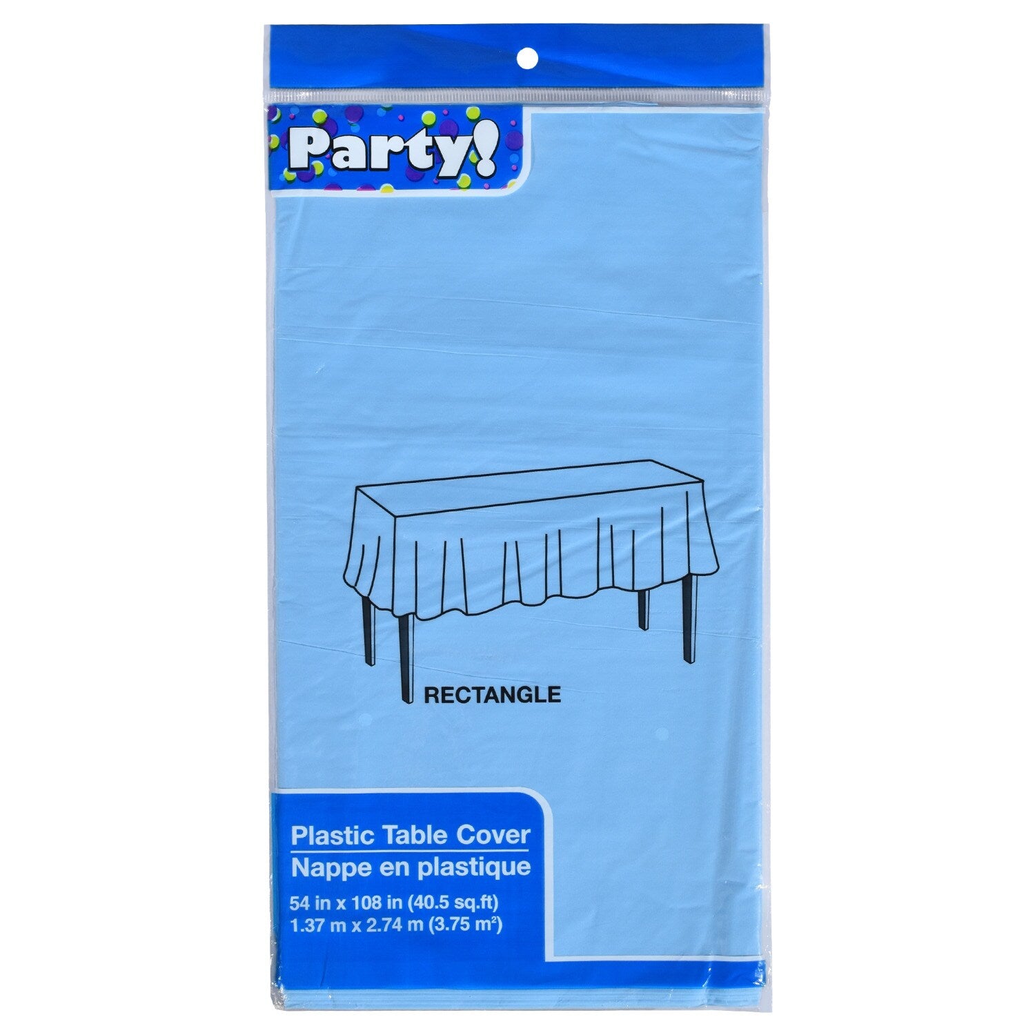 Light Blue Plastic Table Covers, 54x108" (Pack of 36)