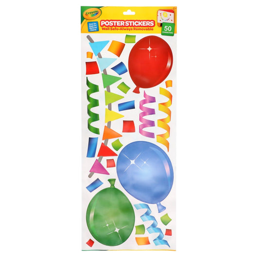 Crayola Celebration-Themed Adhesive Poster Accessories, 50-pc. (Pack of 36)