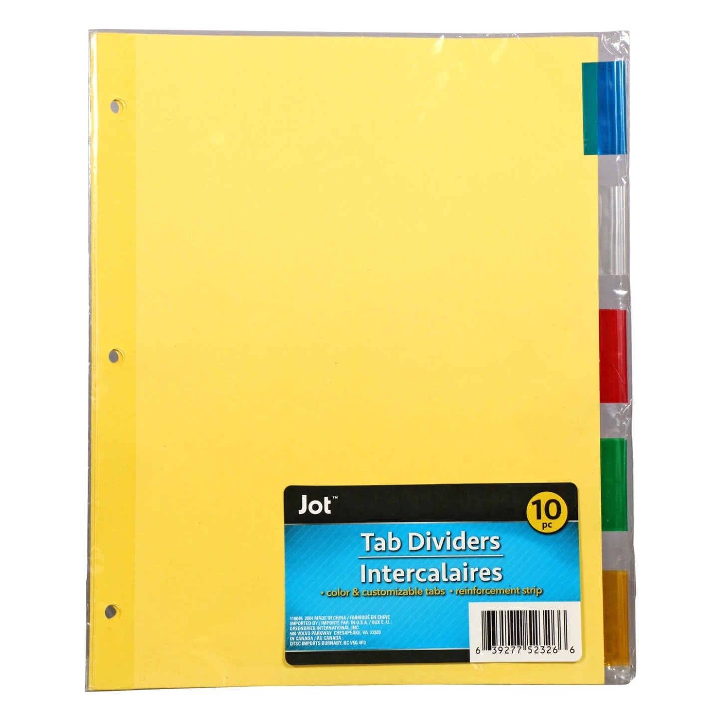 Jot Index Dividers with Color Tabs, 10-ct. Packs (Pack of 36)