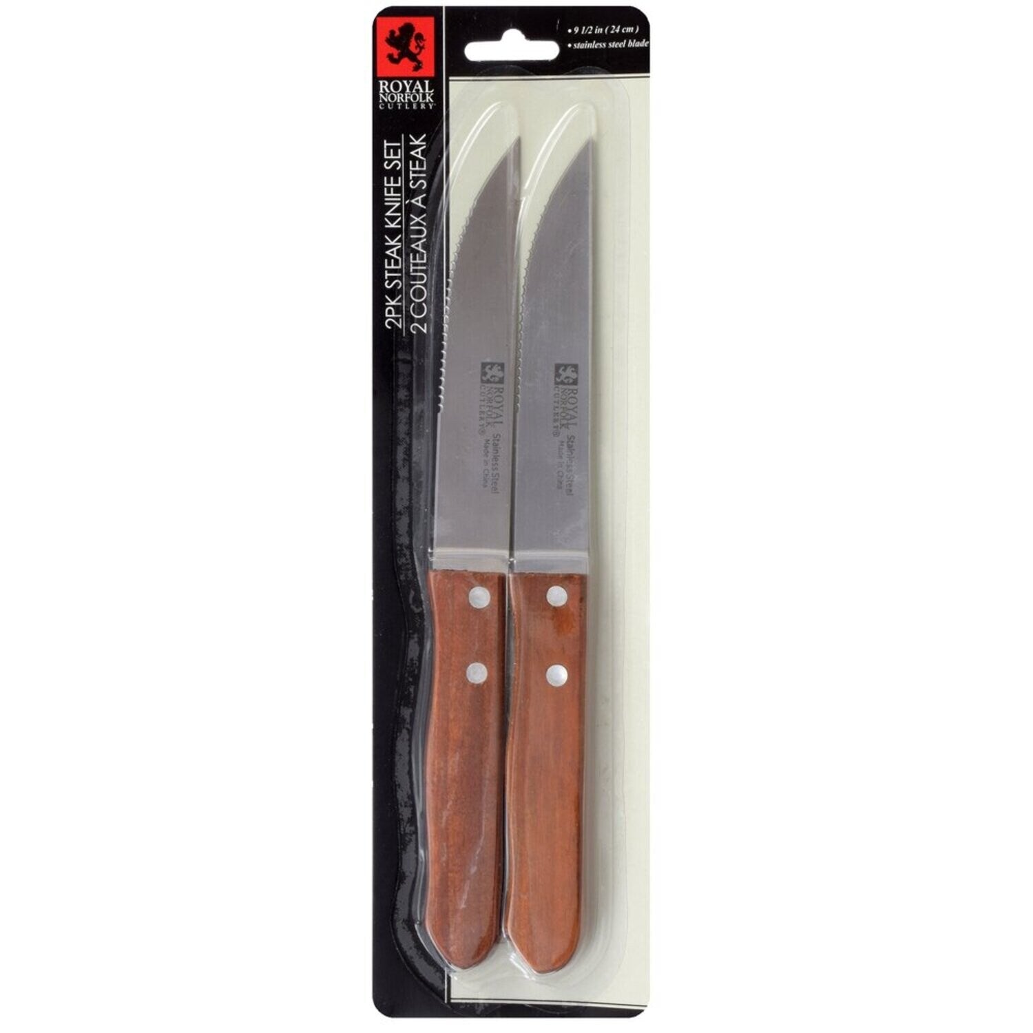Royal Norfolk Stainless-Steel Steak Knives, 2-ct. Packs (Pack of 24)
