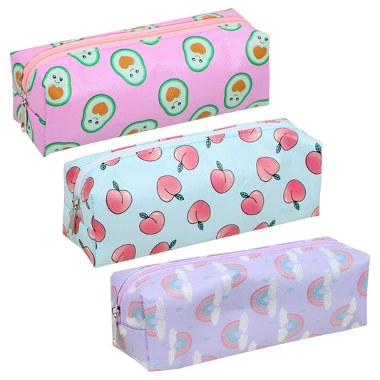 Adore Polyester Square end Zipper Pencil Pouch (Pack of 18)