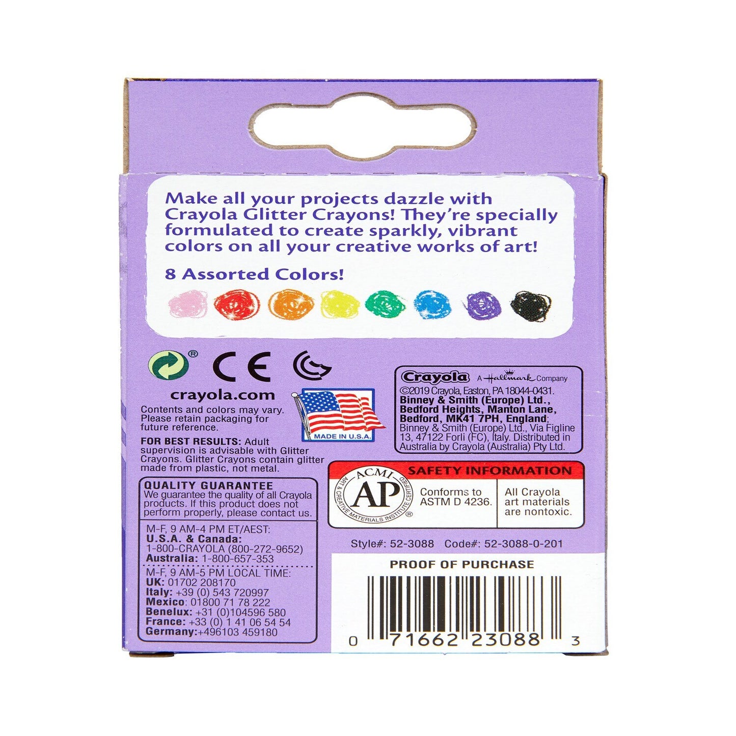 Crayola Glitter Crayons, 8-ct. Boxes (Pack of 48)