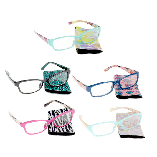 Fashion Readers with Protective Pouches, 2.50 Diopter (Pack of 24)