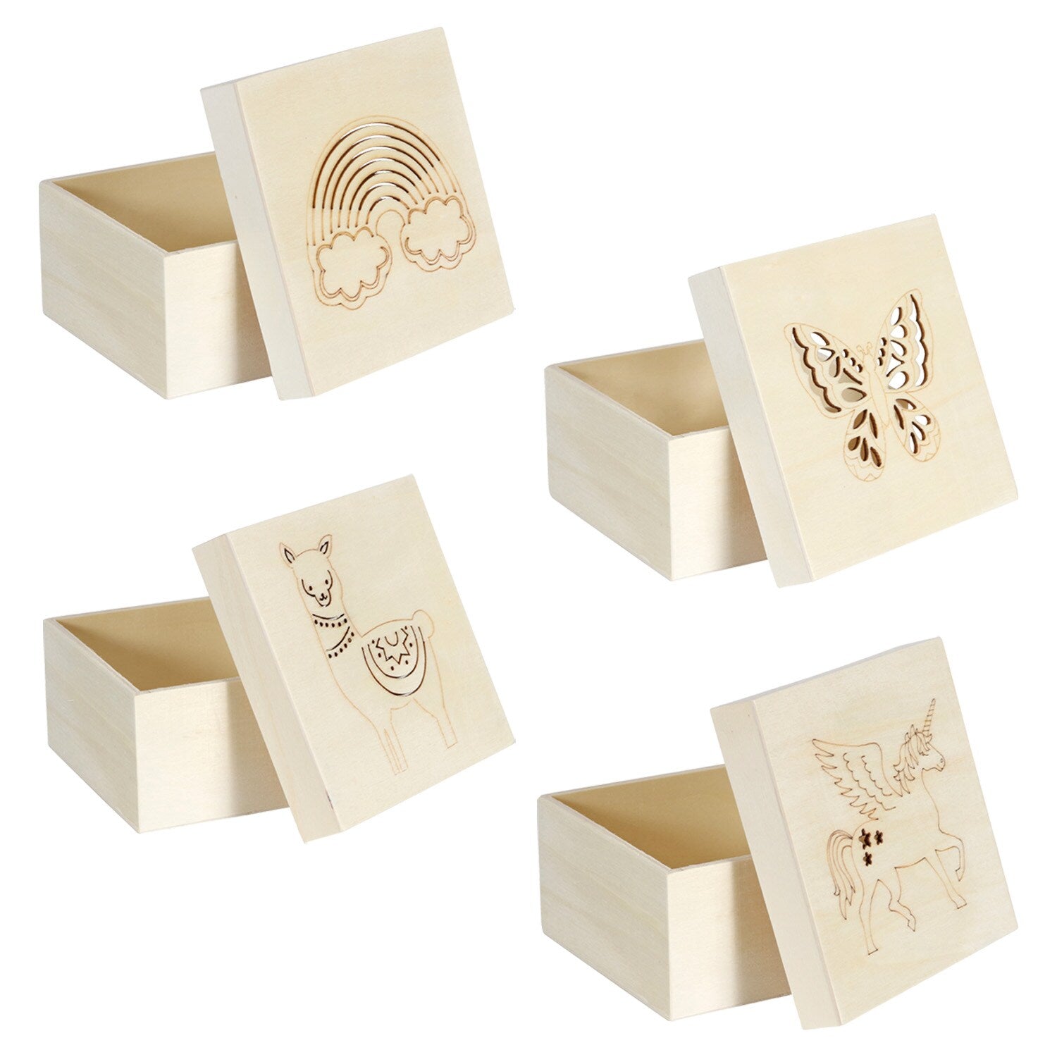Crafter's Square Wooden Decor Boxes with Lids, 4.25x2.25 in. (Pack of 24)