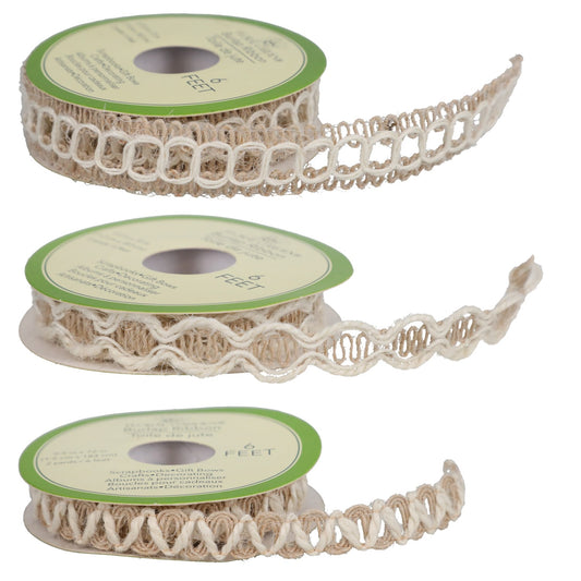 Floral Garden Crochet Burlap Ribbon, 2-yd. Rolls (Pack of 40)