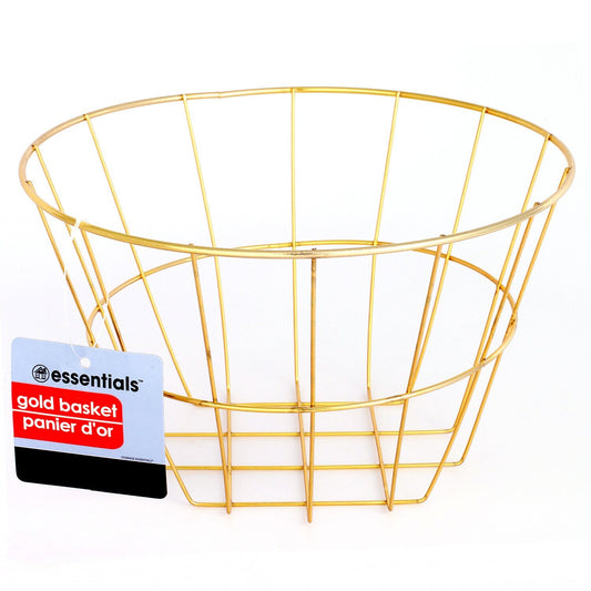 Essentials Round Gold Iron Baskets, 7.875x4.75 in. (Pack of 36)