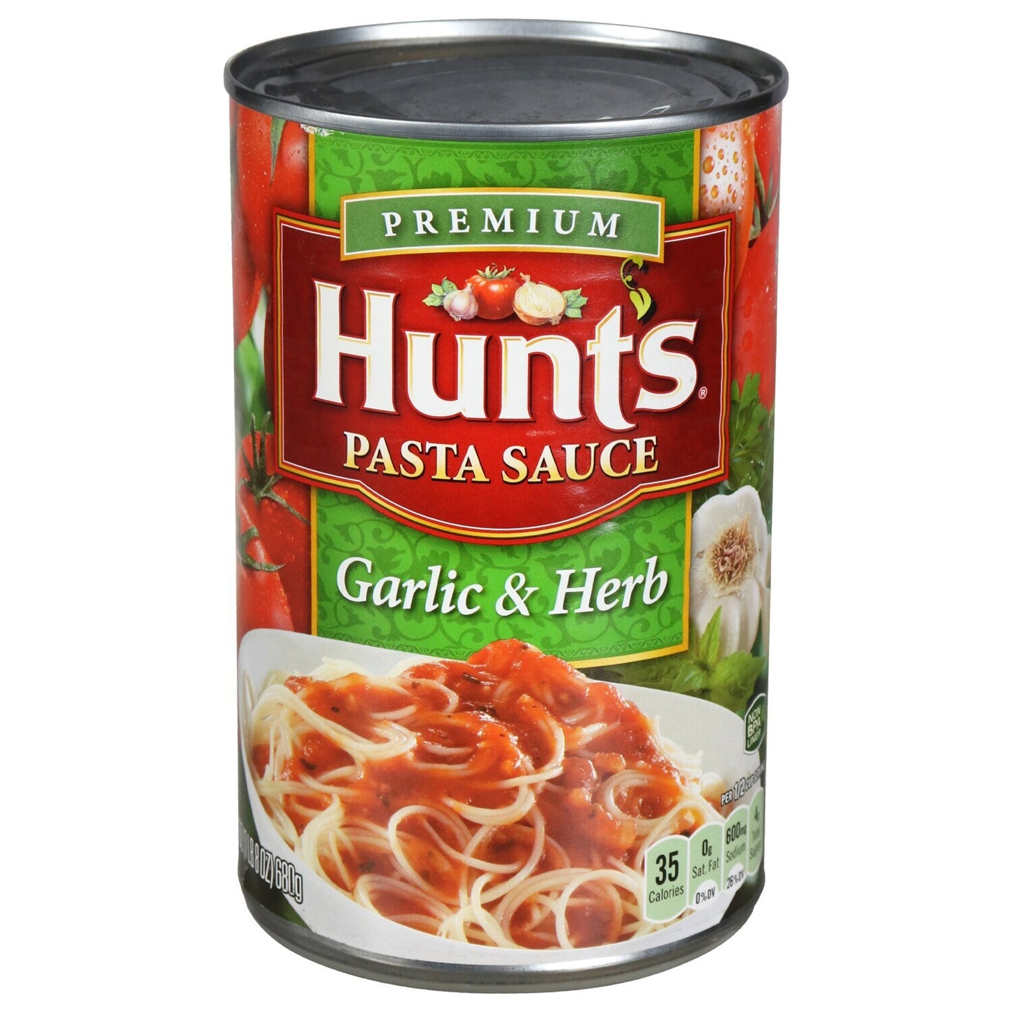 Hunt's Premium Garlic & Herb Pasta Sauce, 24 oz Cans (Pack of 12)