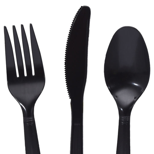 Black Plastic Utensils, 48-ct. Bags (Pack of 36)
