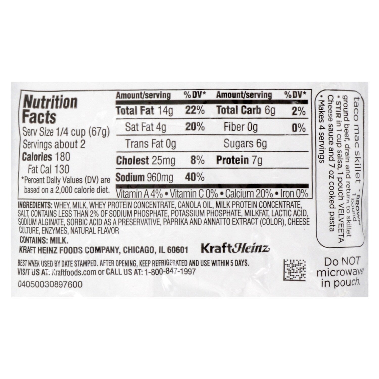 Velveeta Cheese Sauce, 4 oz. Packs (Pack of 24)