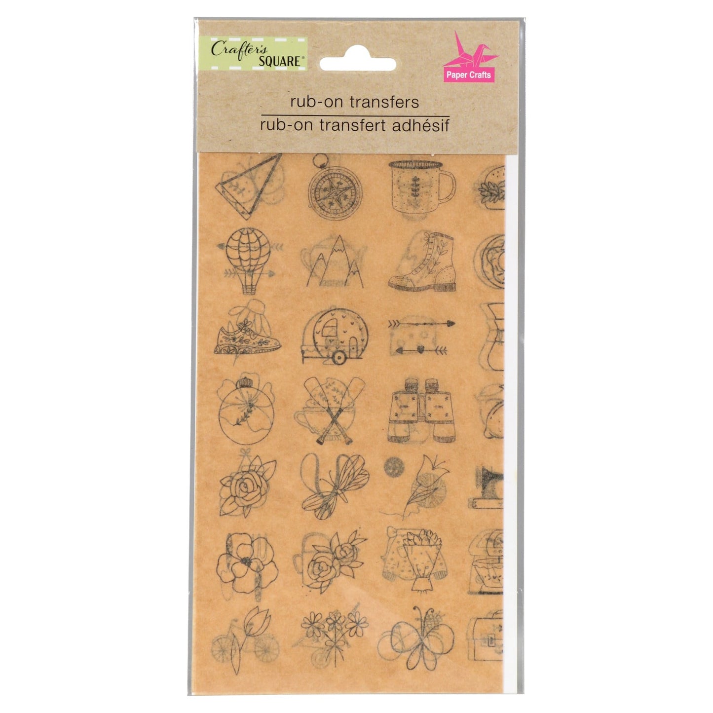 Crafter's Square Parchment Rub-On Sticker Designs (Pack of 36)