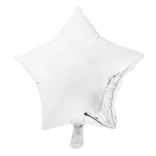 Matte Silver Star-Shaped Foil Balloons, 18-in. (Pack of 5)