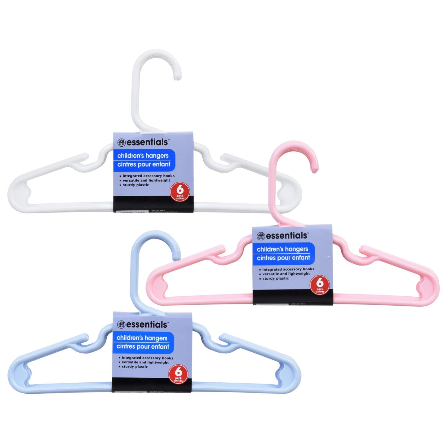 Essentials Children's Plastic Hangers, 11.75 in. (Pack of 32)