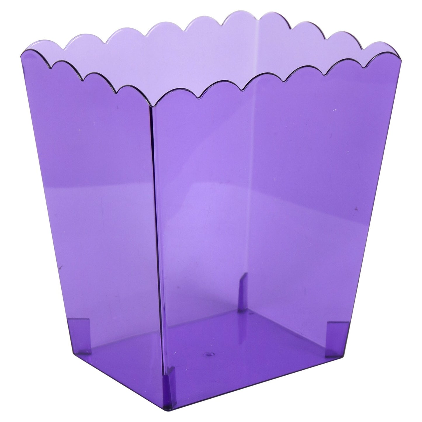 Light Purple Scalloped Plastic Buckets, 5.625x4.5x6-in. (Pack of 24)