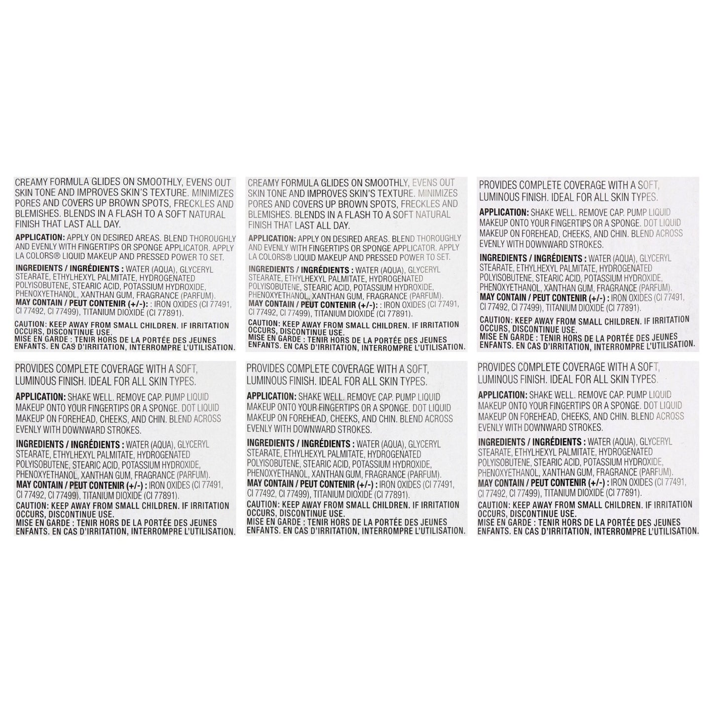 L.A. Colors Expressions Liquid Makeup and Concealers (Pack of 36)