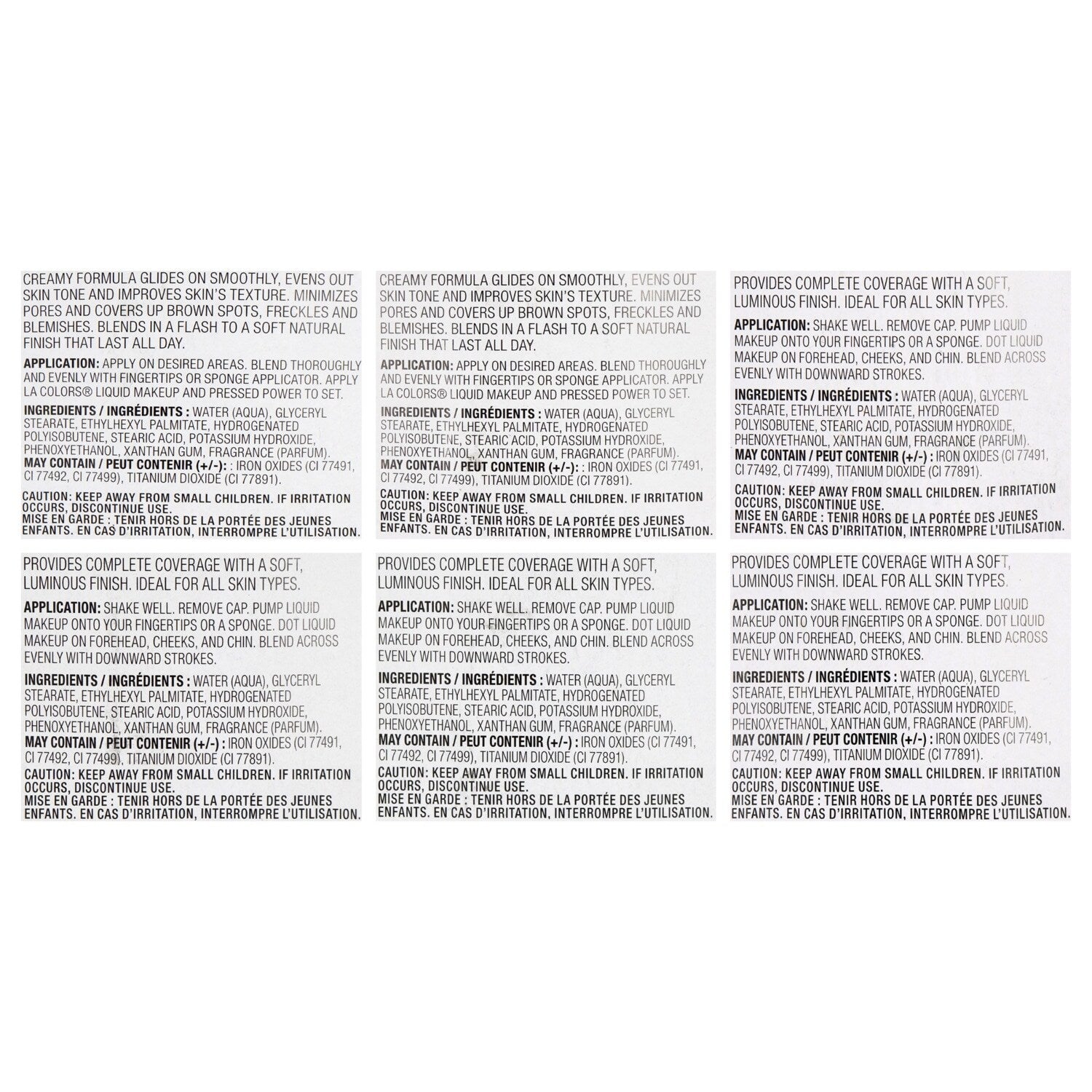 L.A. Colors Expressions Liquid Makeup and Concealers (Pack of 36)