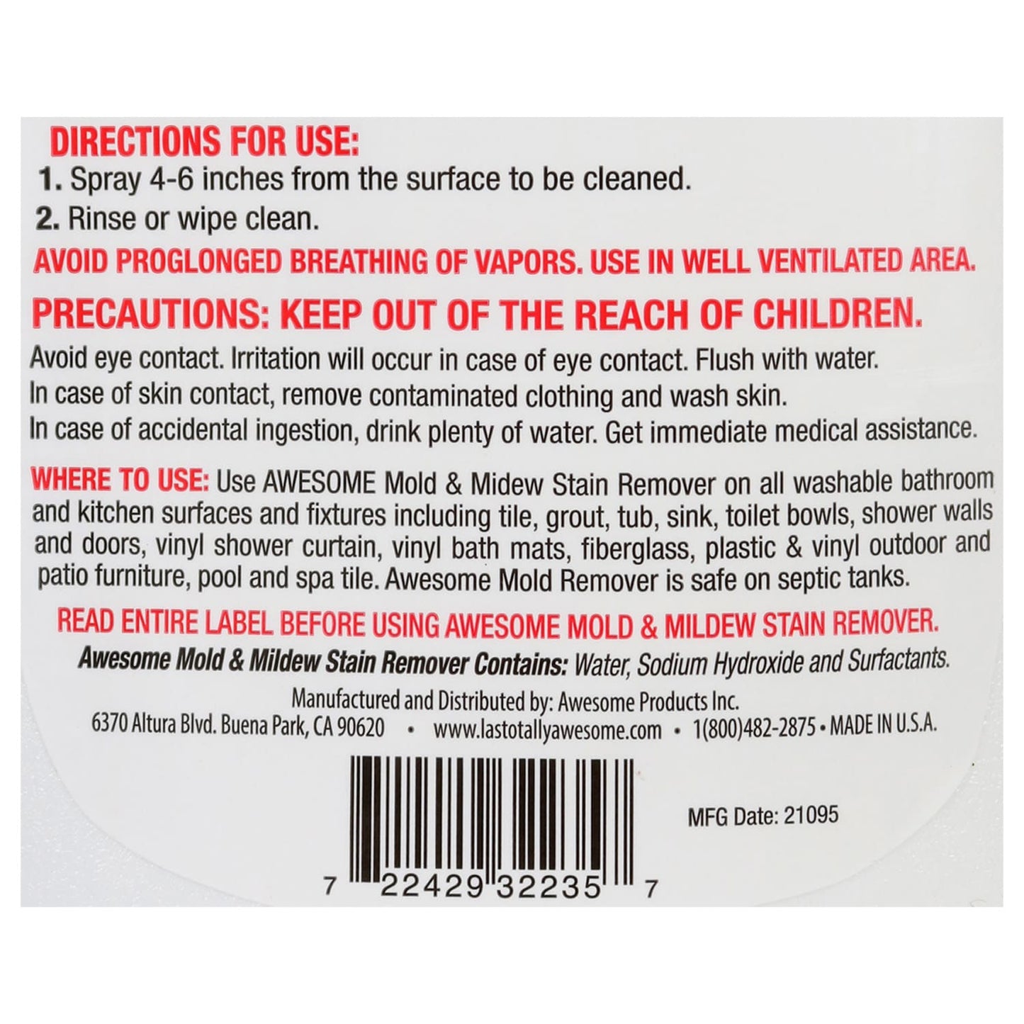 LA's Totally Deep Penetrating Mold and Mildew Stain Remover, 32-oz. (Pack of 12)