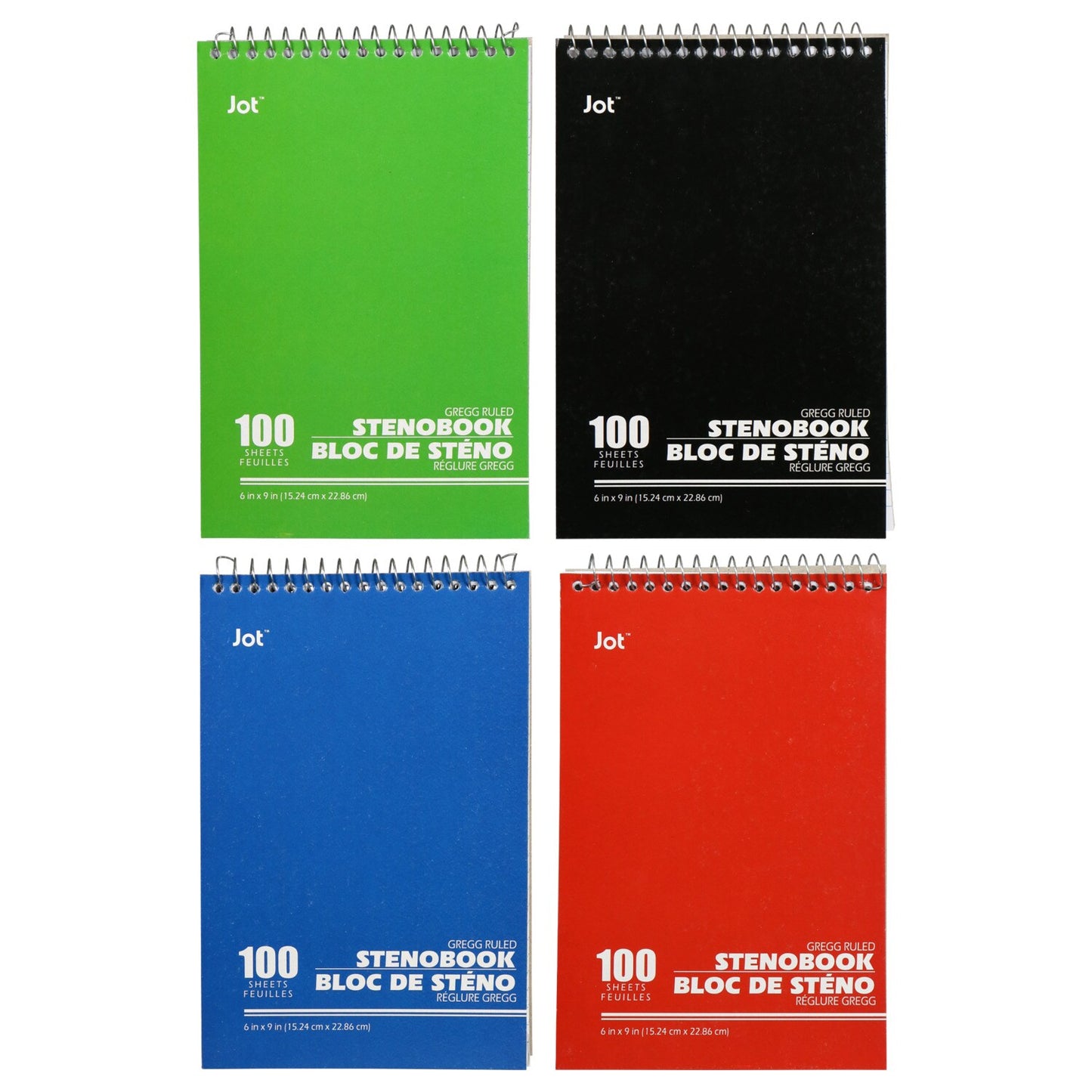 Jot Spiral-Bound Steno Books, 80 Pages (Pack of 20)