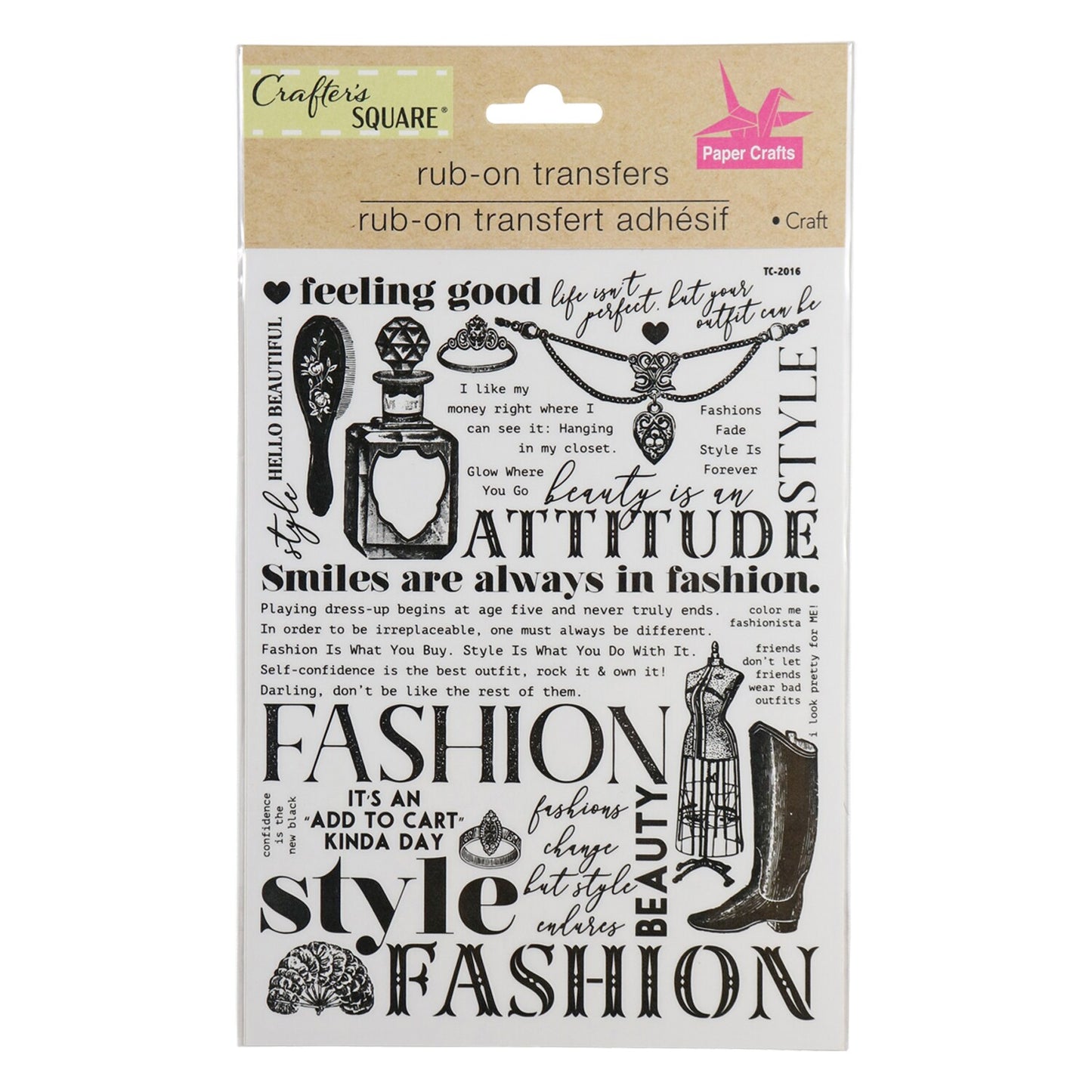 Crafter's Square Rub-on Transfer Sentiment Decals (Pack of 36)