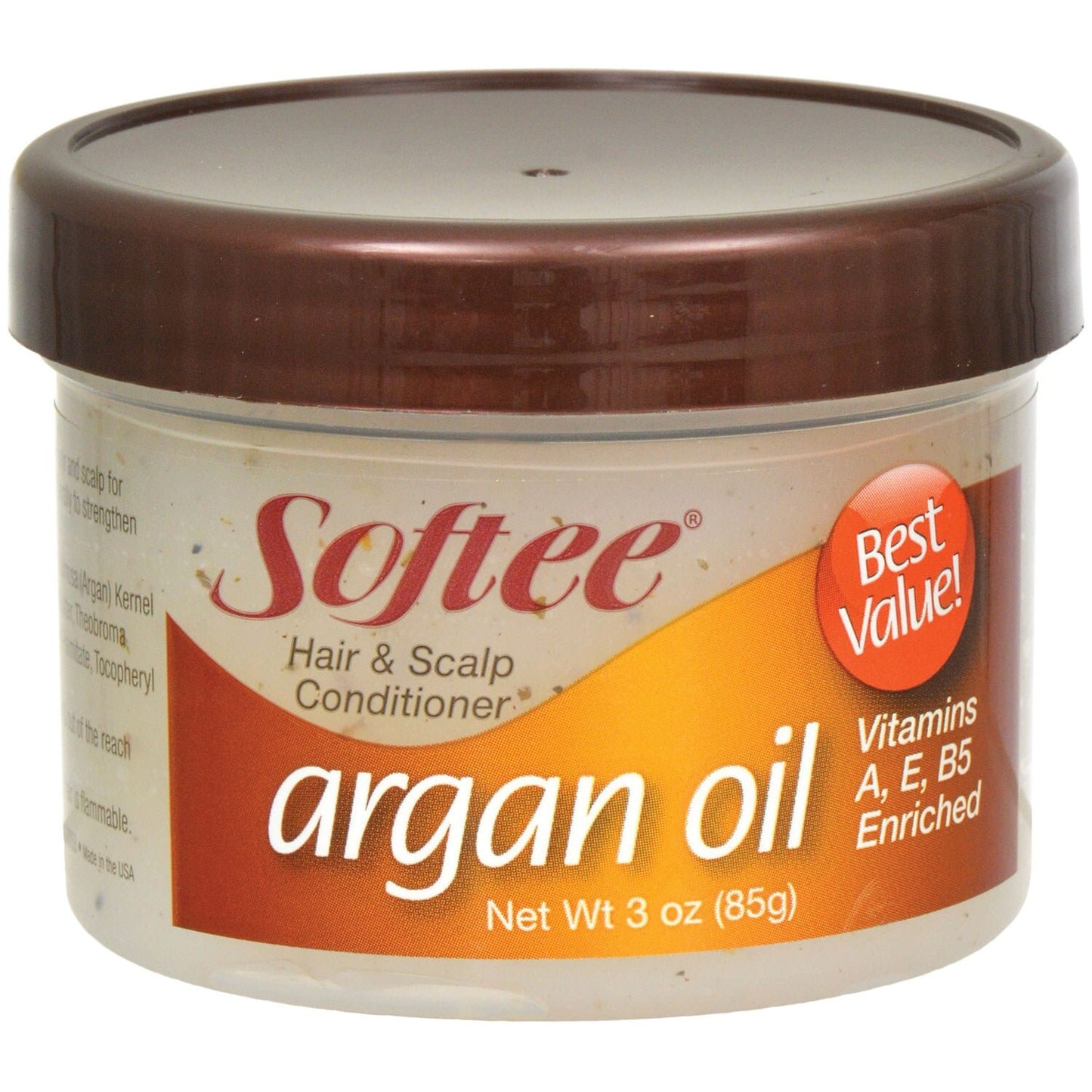 Softee Argan Oil Hair & Scalp Conditioner, 3-oz. Jars (Pack of 6)