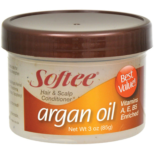Softee Argan Oil Hair & Scalp Conditioner, 3-oz. Jars (Pack of 6)