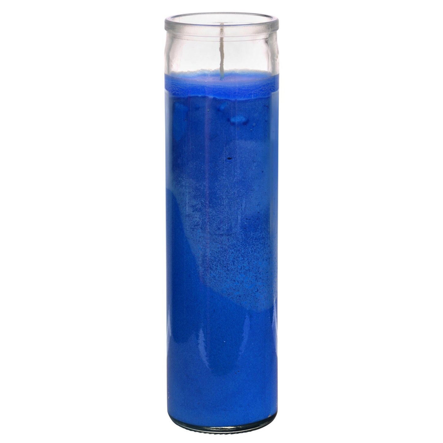 Blue Glass Jar Prayer Candles, 8 in. (Pack of 12)