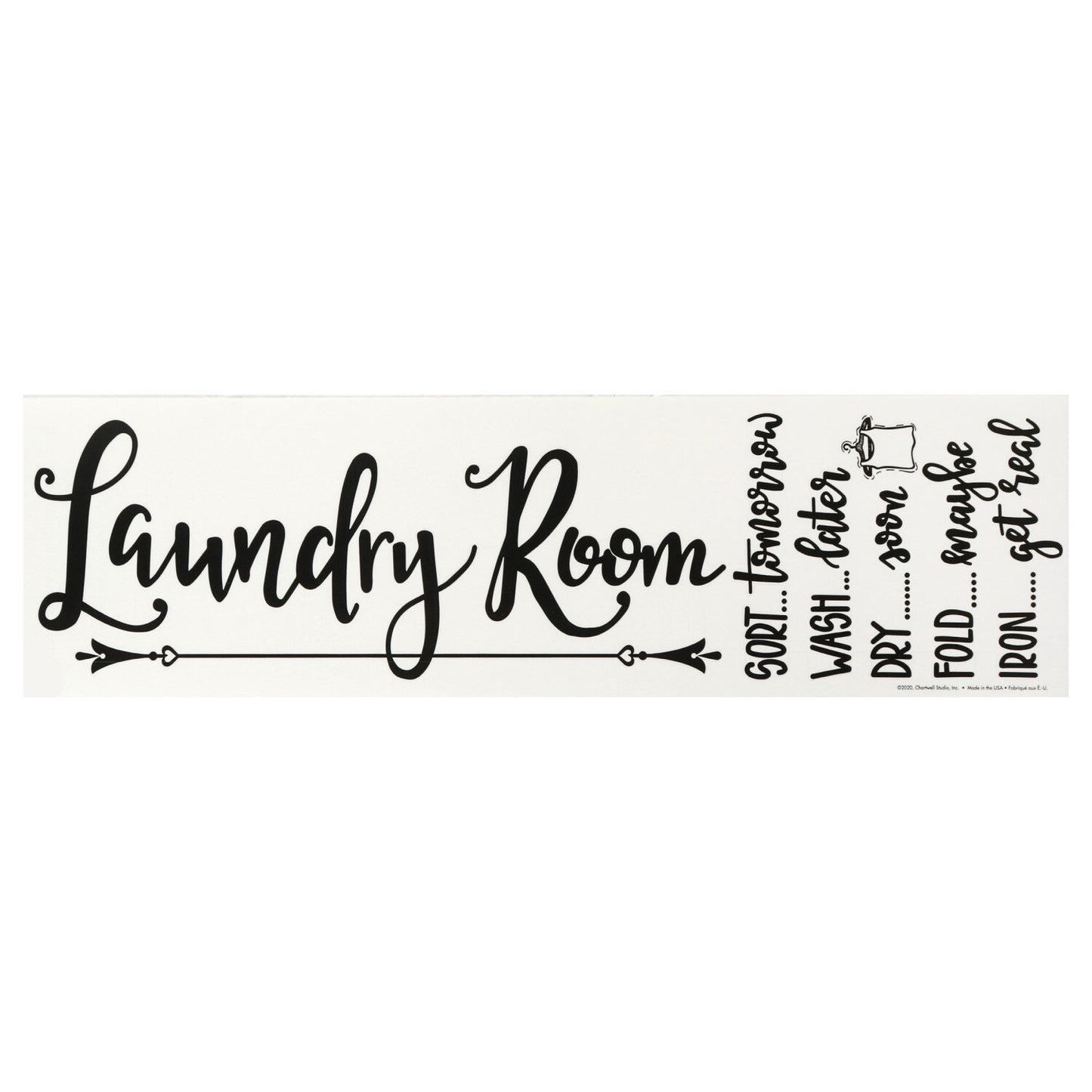 Wall Creations Laundry Room Jumbo Wall Stickers, 15.875x4.0 in. (Pack of 12)