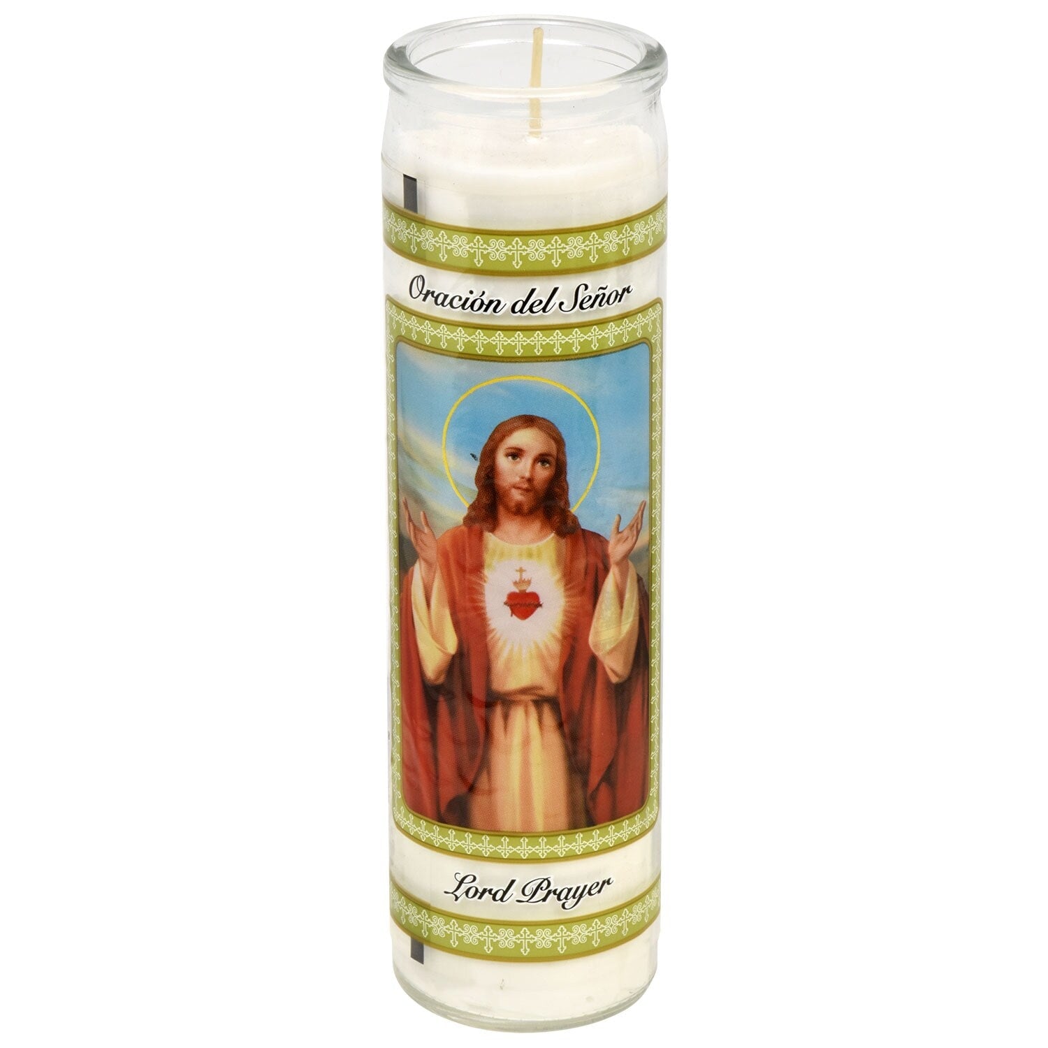 The Lord's Prayer Glass Votive Candles, 8 in. (Pack of 12)