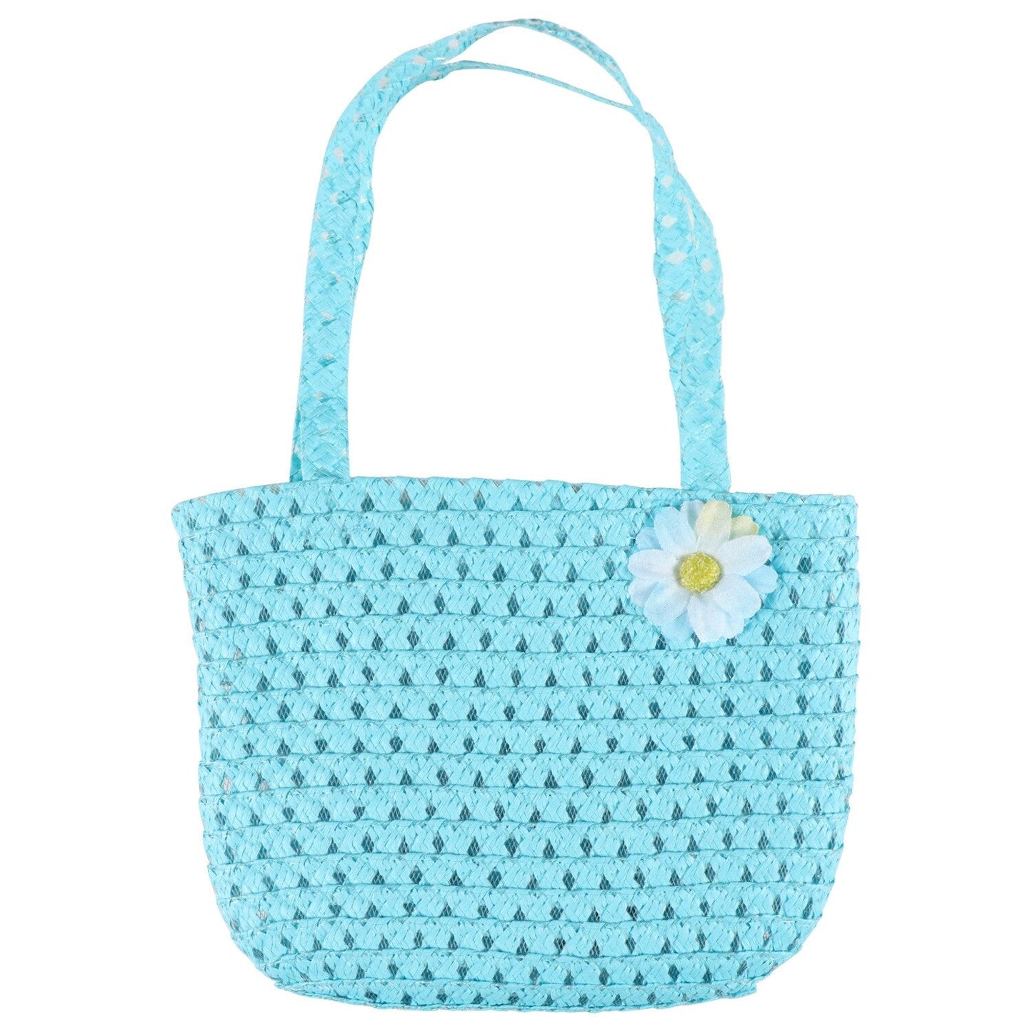 Straw Paper Hand Bags with Flowers (Pack of 36)