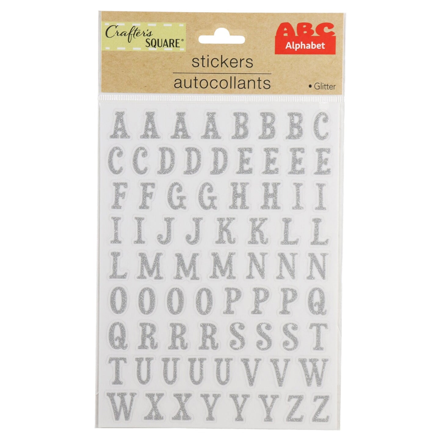 Crafter's Square Vinyl Alphabet Glitter Stickers (Pack of 36)