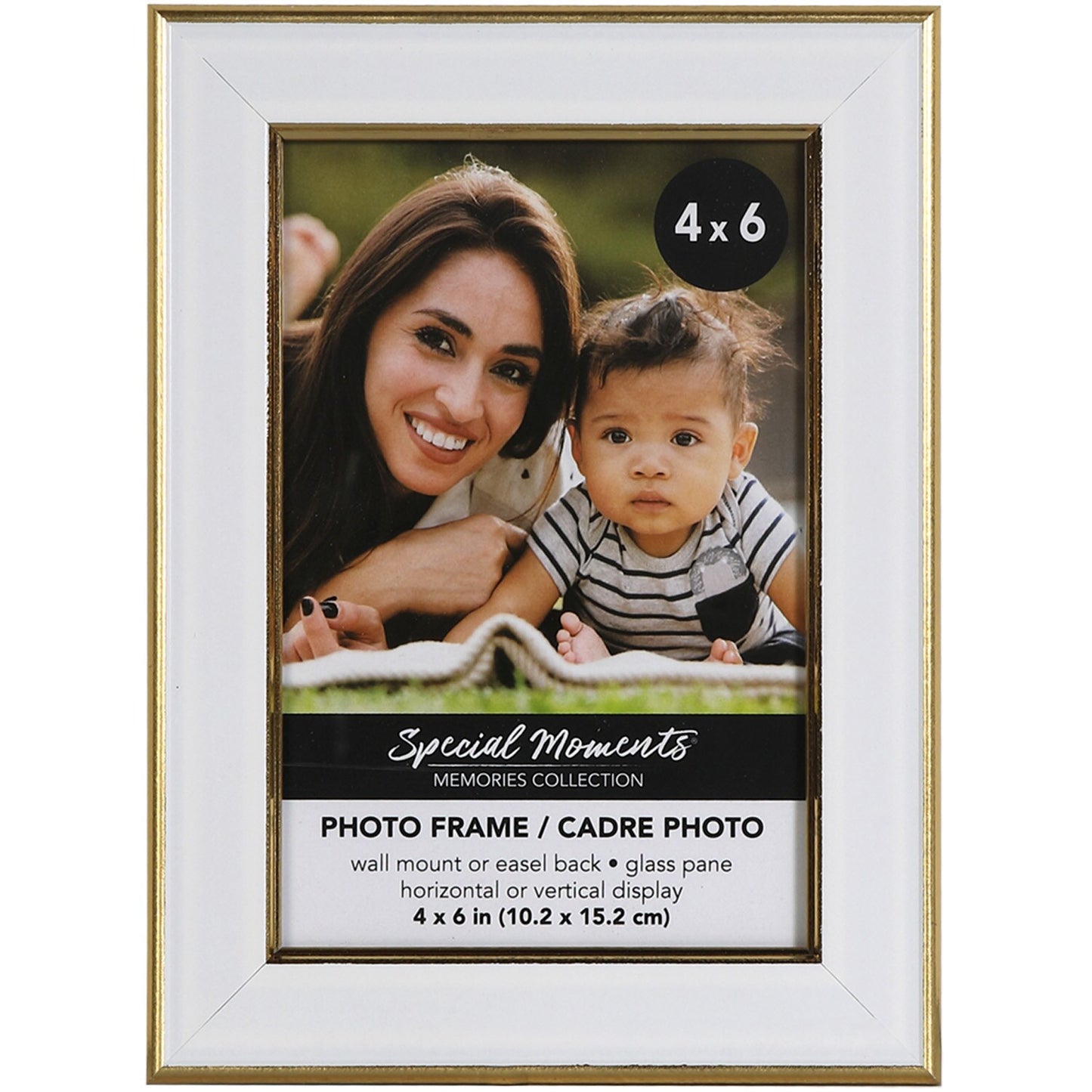 Special White Picture Frames with Gold Trim, 4x6 in. (Pack of 12)