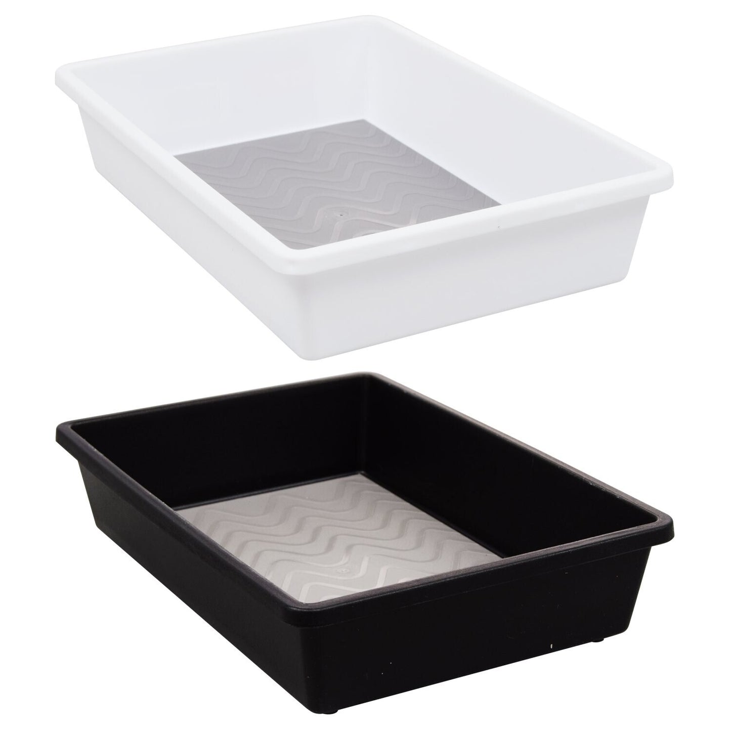 Essentials White Drawer Organizers with Grip Bottoms (Pack of 24)