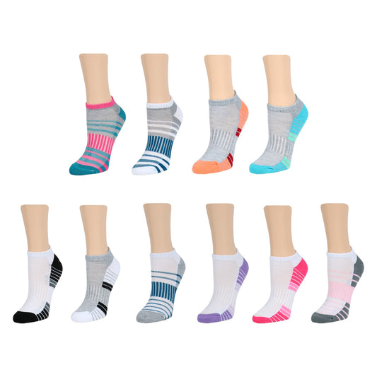 Ladies Colorful Low Cut Sport Socks, 2 Pair Packs (Pack of 48)