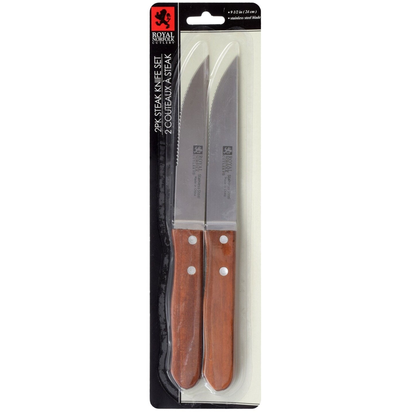 Royal Norfolk Stainless-Steel Steak Knives, 2-ct. Packs (Pack of 24)