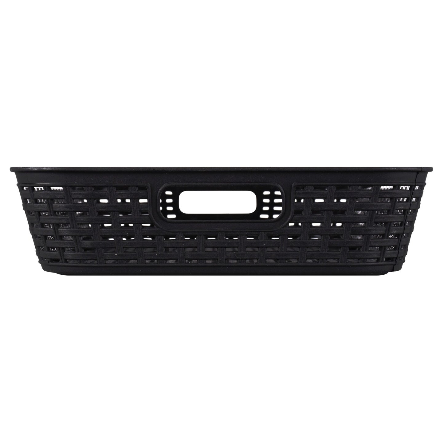 Essentials Woven-Look Plastic Baskets with Handles (Pack of 24)
