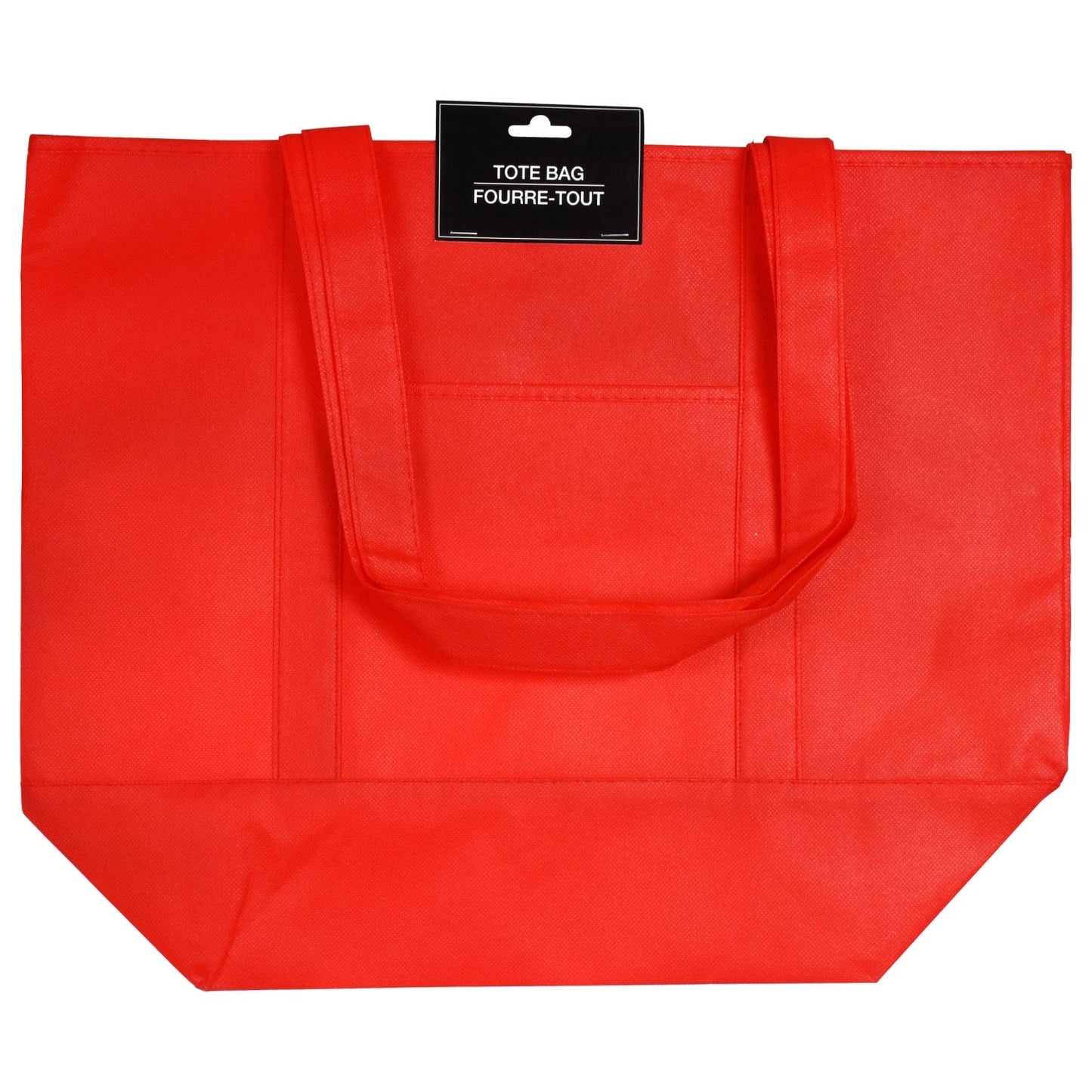 Large Non Woven Fabric Reusable Tote Bags 18.875x7x15.375in Pack6