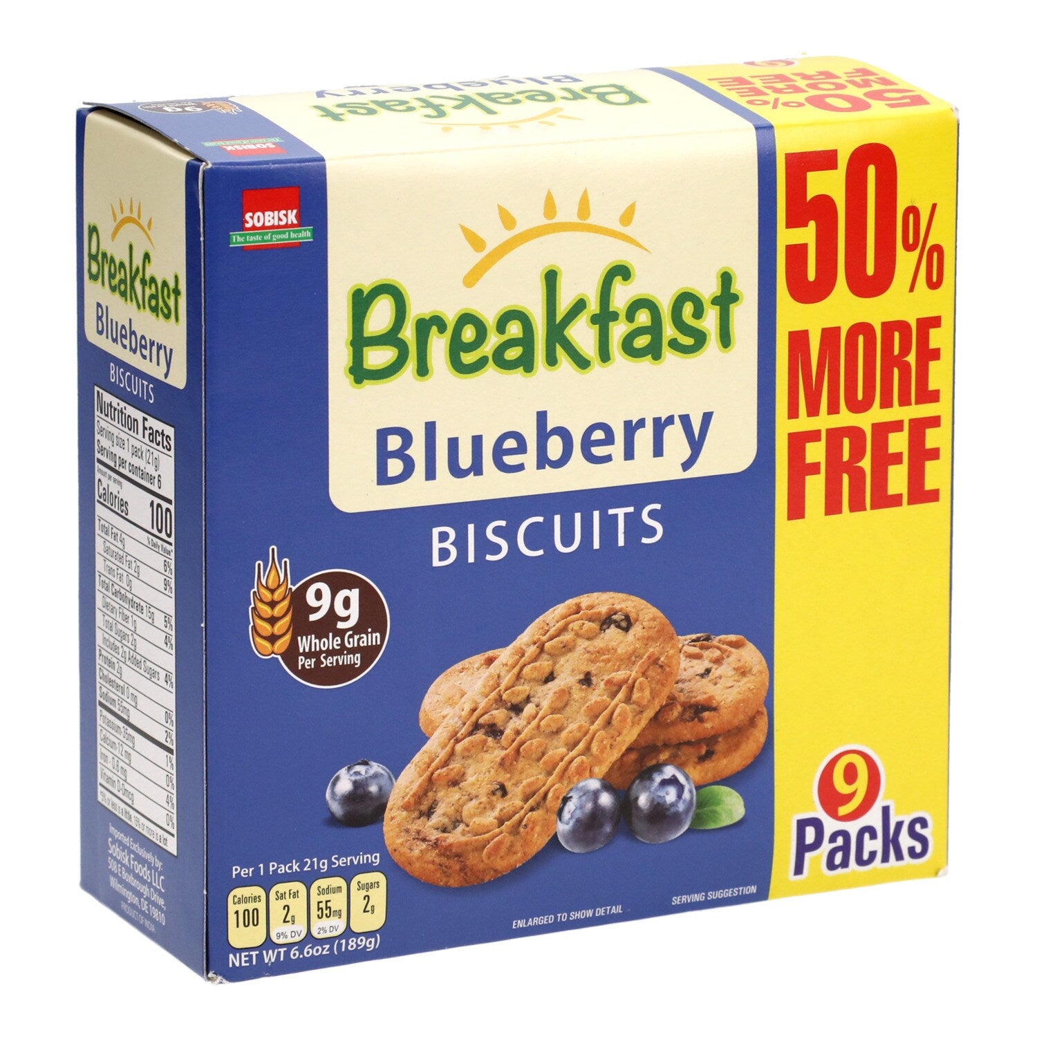 Breakfast Blueberry Biscuits, 7.93 oz. Bonus Boxes (Pack of 12)