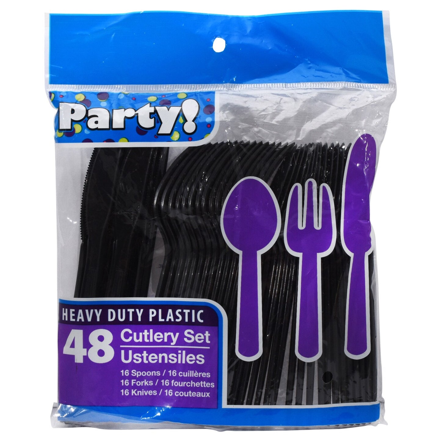 Black Plastic Utensils, 48-ct. Bags (Pack of 36)