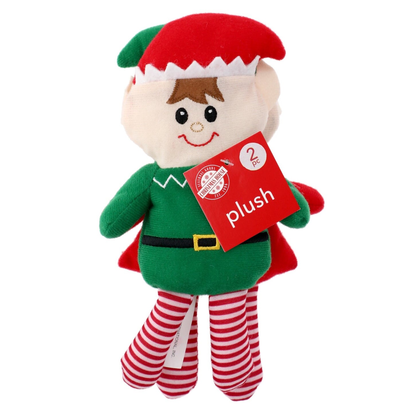 Christmas House Decorative Stuffed Boy and Girl Elves 2pk., 9.5-in. (Pack of 4)