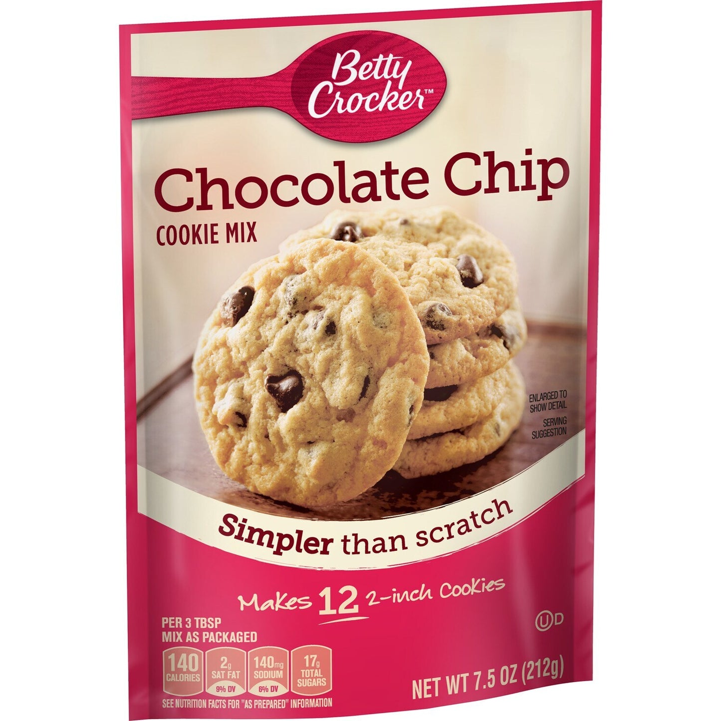Betty Crocker Chocolate Chip Cookie Mix, 7.5 oz. Packs (Pack of 9)