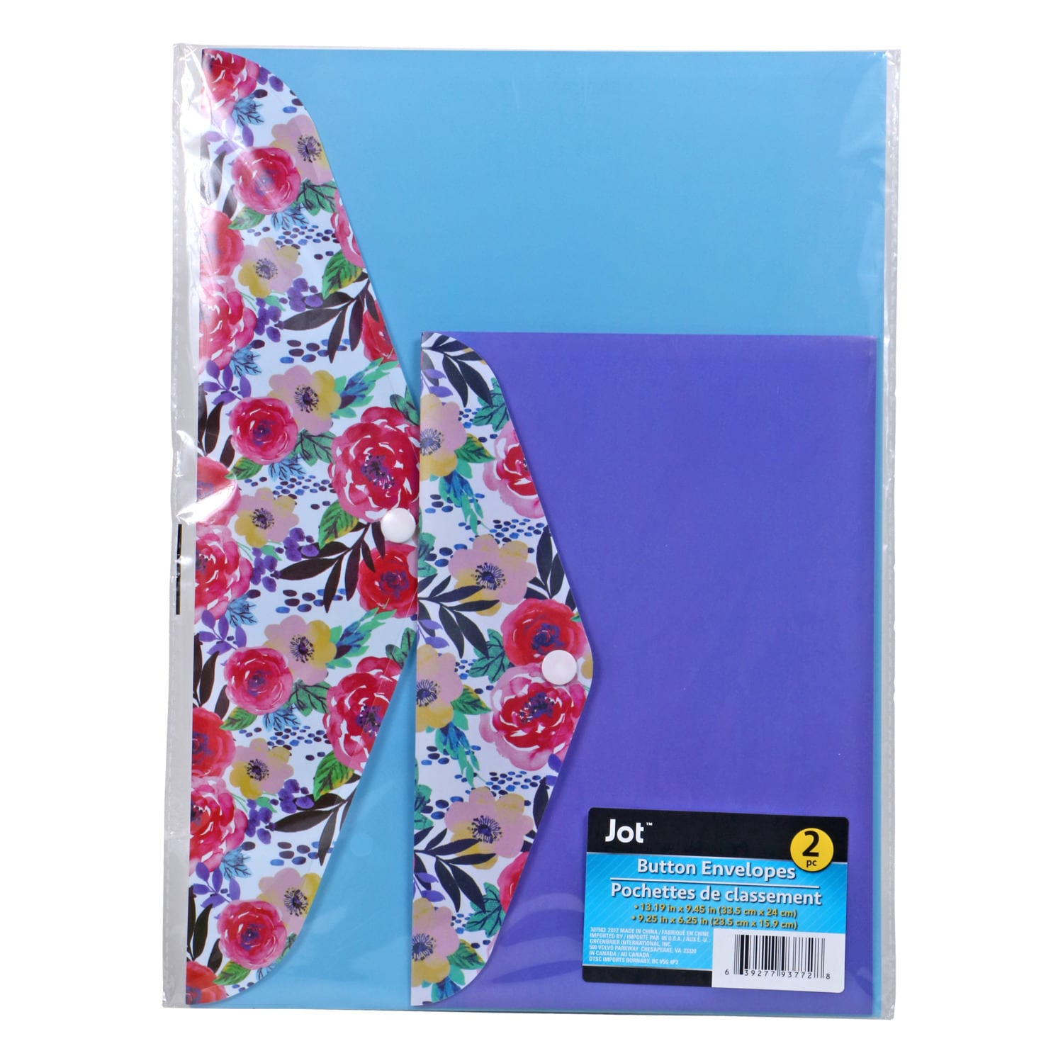 Jot Polypropylene Button Envelopes (Pack of 24)