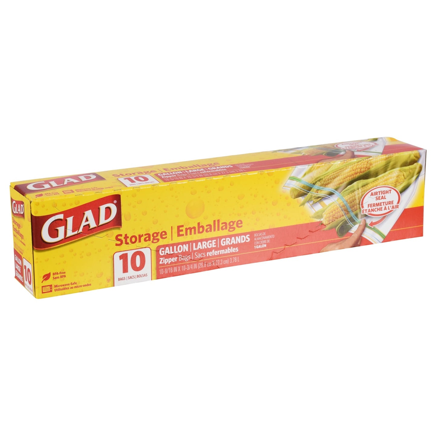 Glad Zipper Seal 1-Gallon Storage Bags, 10-ct. Packs (Pack of 20)