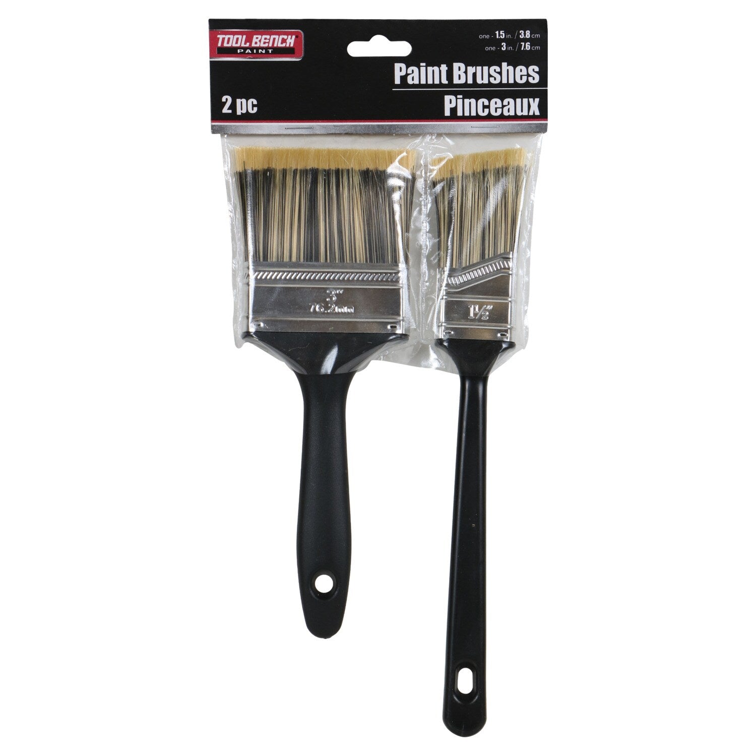 Tool Bench Paint Brushes with Plastic Handles, 2-ct. Packs (Pack of 24)