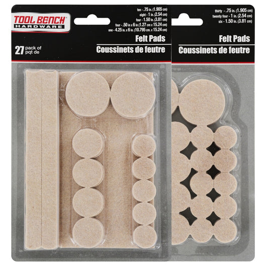 Tool Bench Hardware Felt Furniture Pads (Pack of 36)