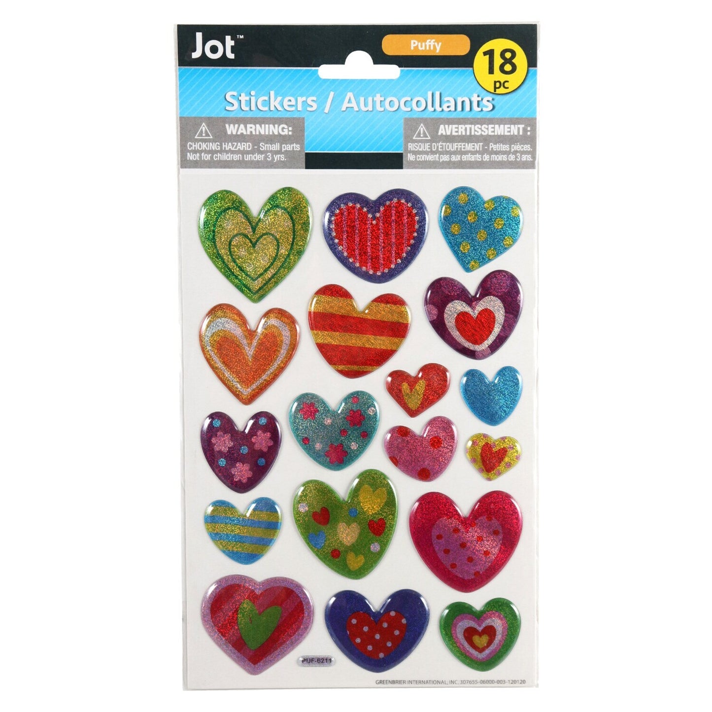 Jot Laser Puffy Stickers (Pack of 36)