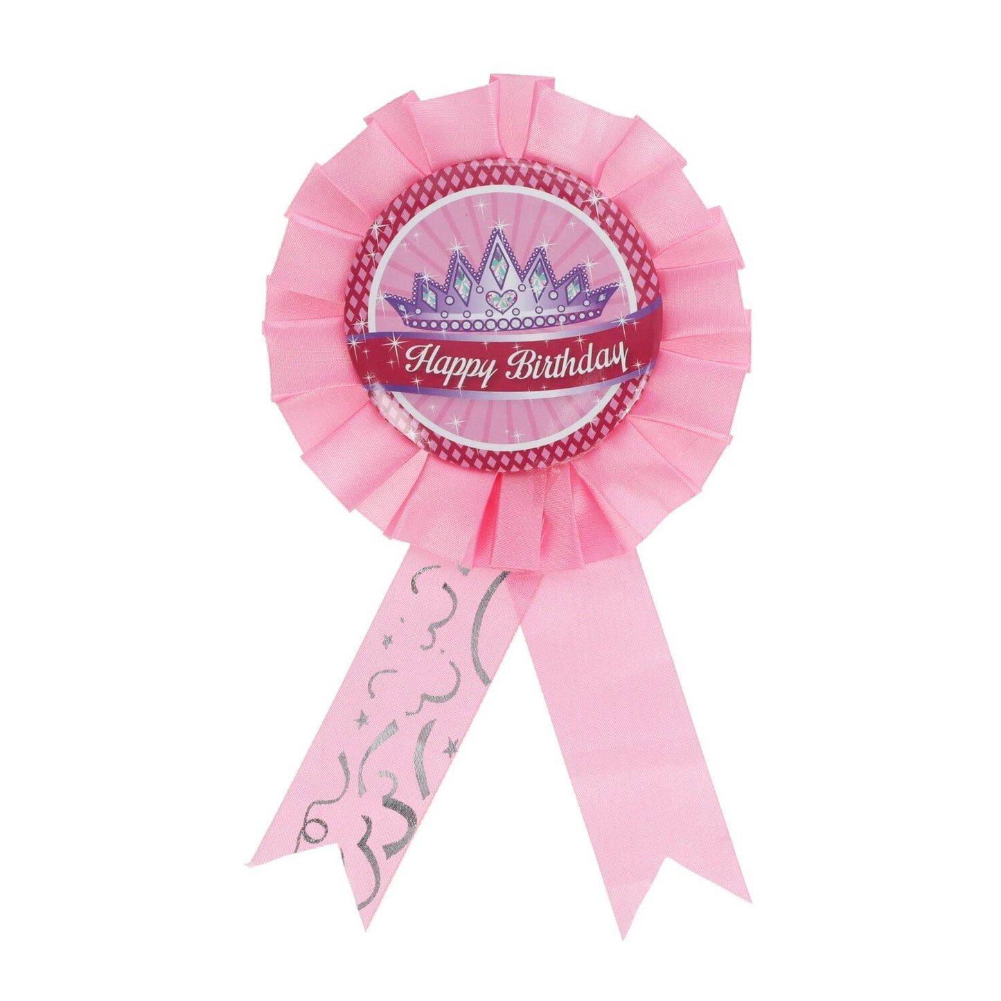 Pink Princess Birthday Ribbons, 6.5 in. (Pack of 24)